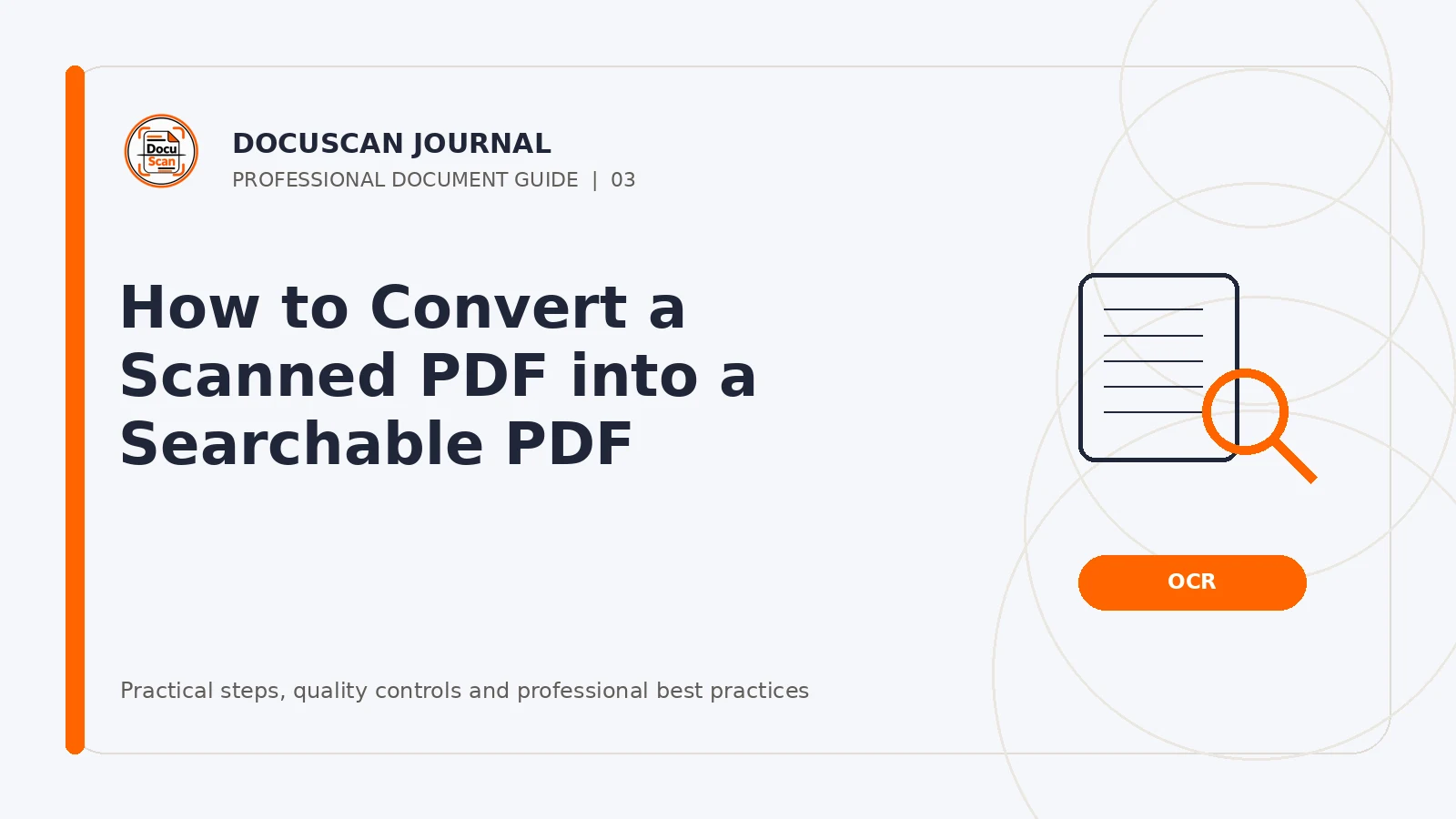 DocuScan Journal cover for How to Convert a Scanned PDF into a Searchable PDF