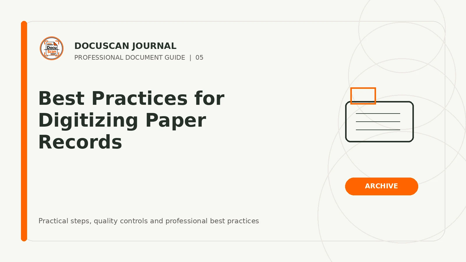 DocuScan Journal cover for Best Practices for Digitizing Paper Records