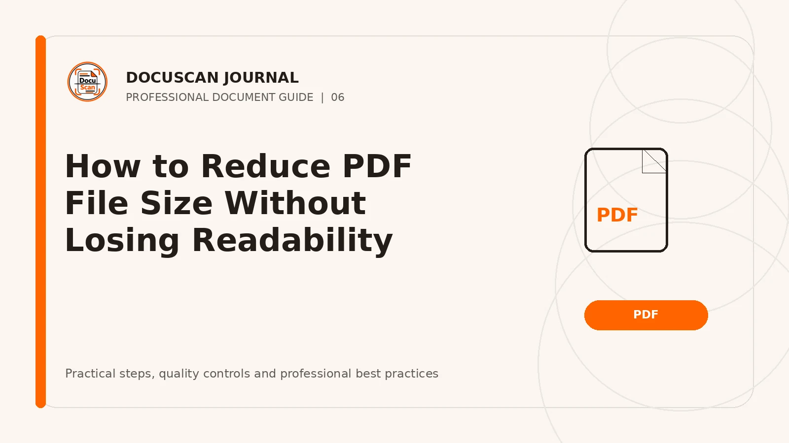 DocuScan Journal cover for How to Reduce PDF File Size Without Losing Readability
