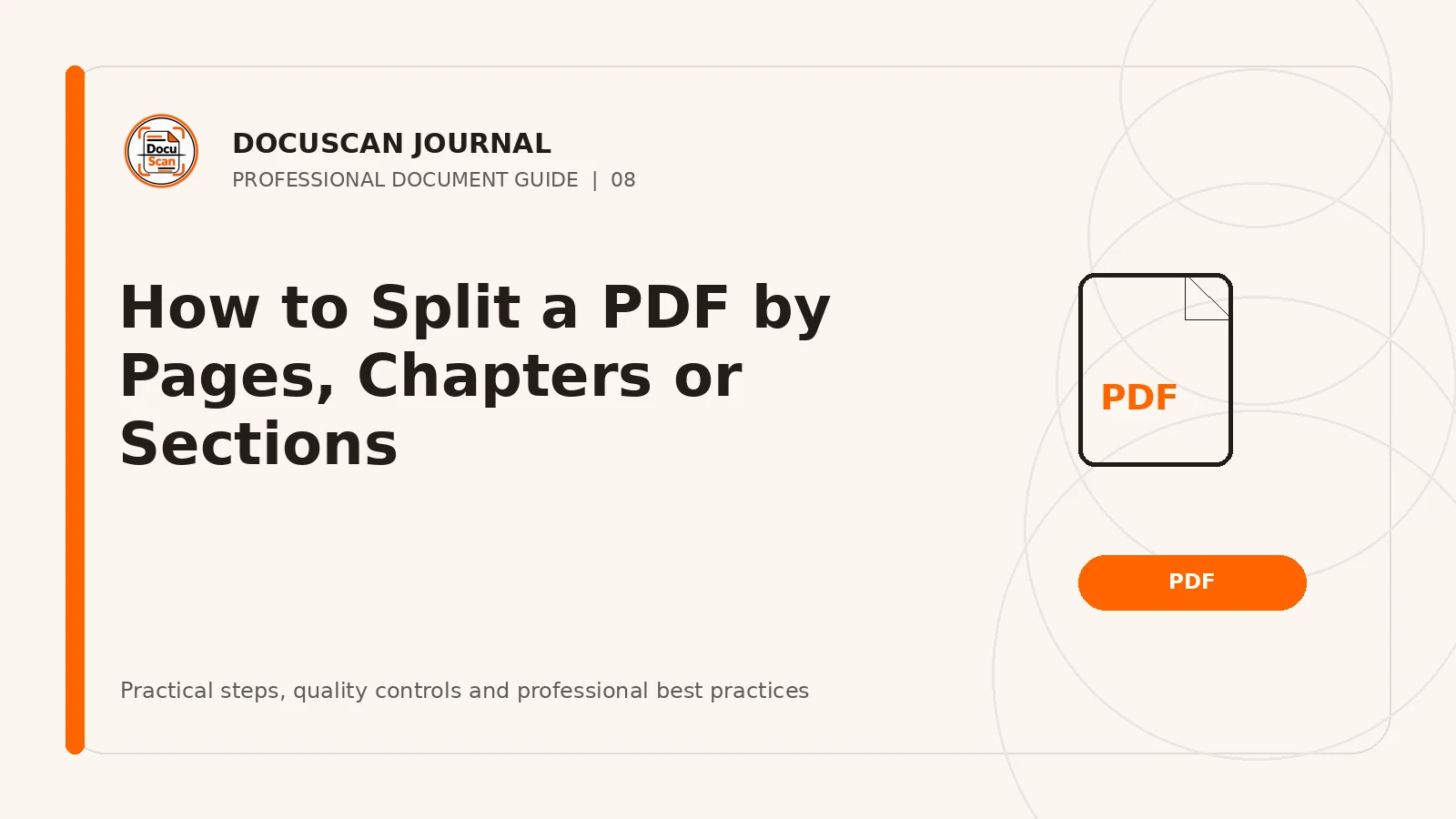 DocuScan Journal cover for How to Split a PDF by Pages, Chapters or Sections