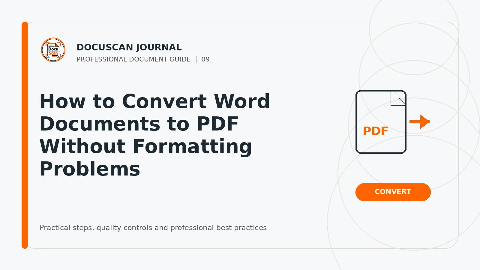 DocuScan Journal cover for How to Convert Word Documents to PDF Without Formatting Problems
