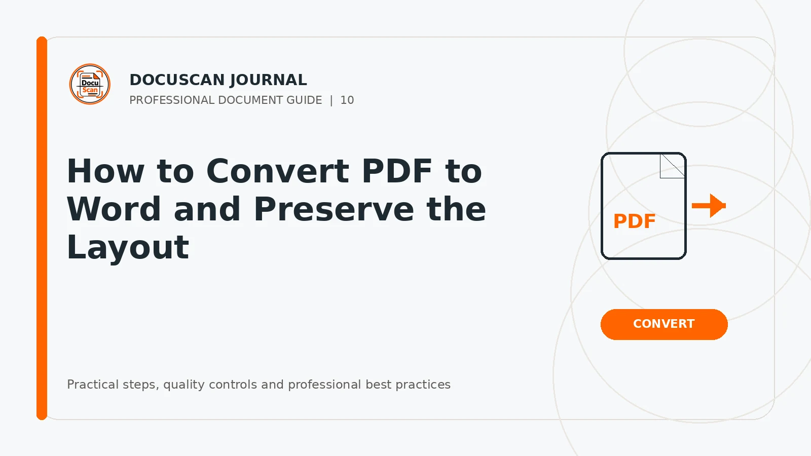 DocuScan Journal cover for How to Convert PDF to Word and Preserve the Layout