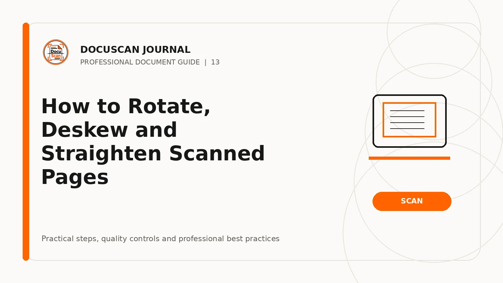 DocuScan Journal cover for How to Rotate, Deskew and Straighten Scanned Pages