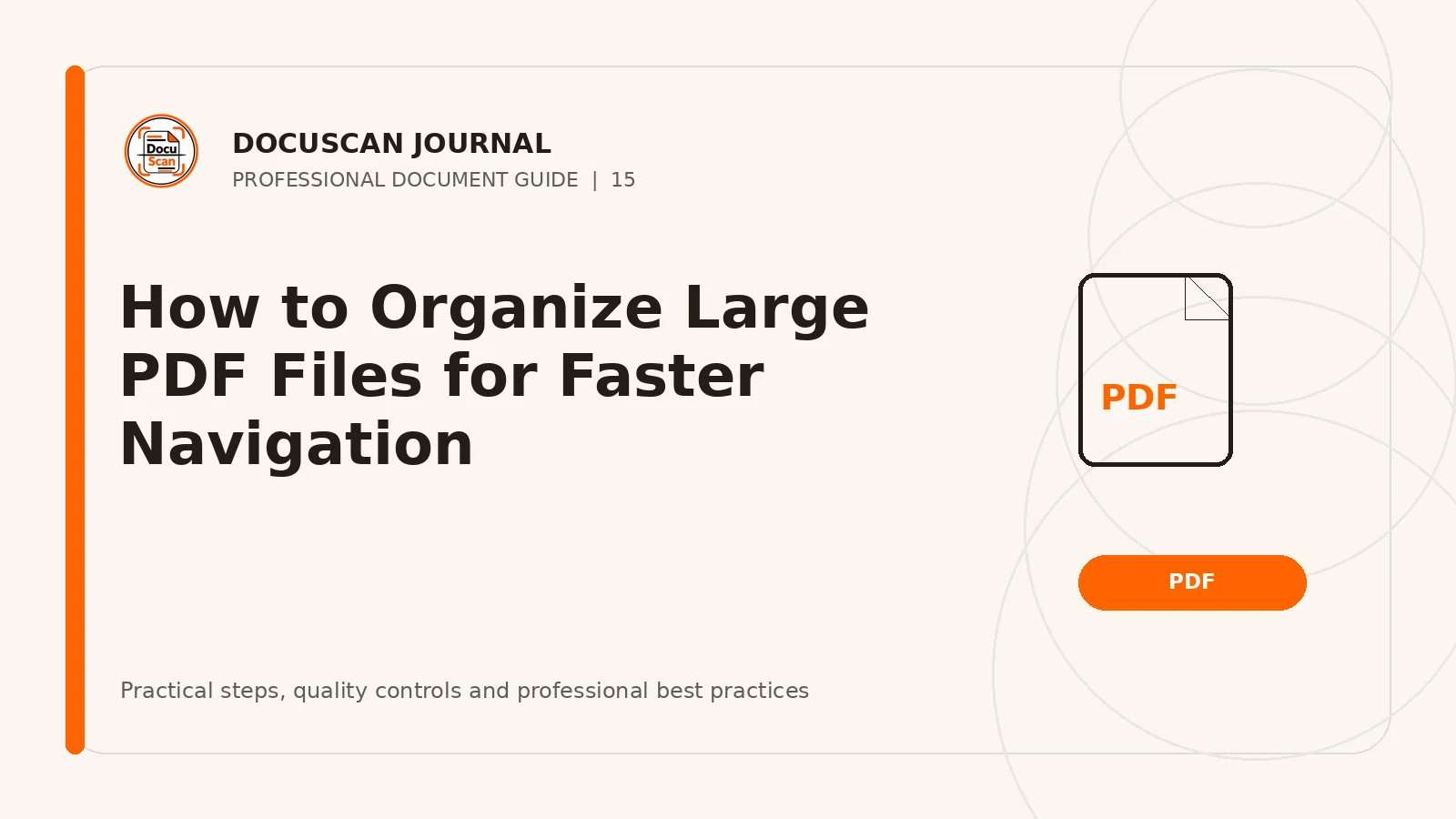 DocuScan Journal cover for How to Organize Large PDF Files for Faster Navigation