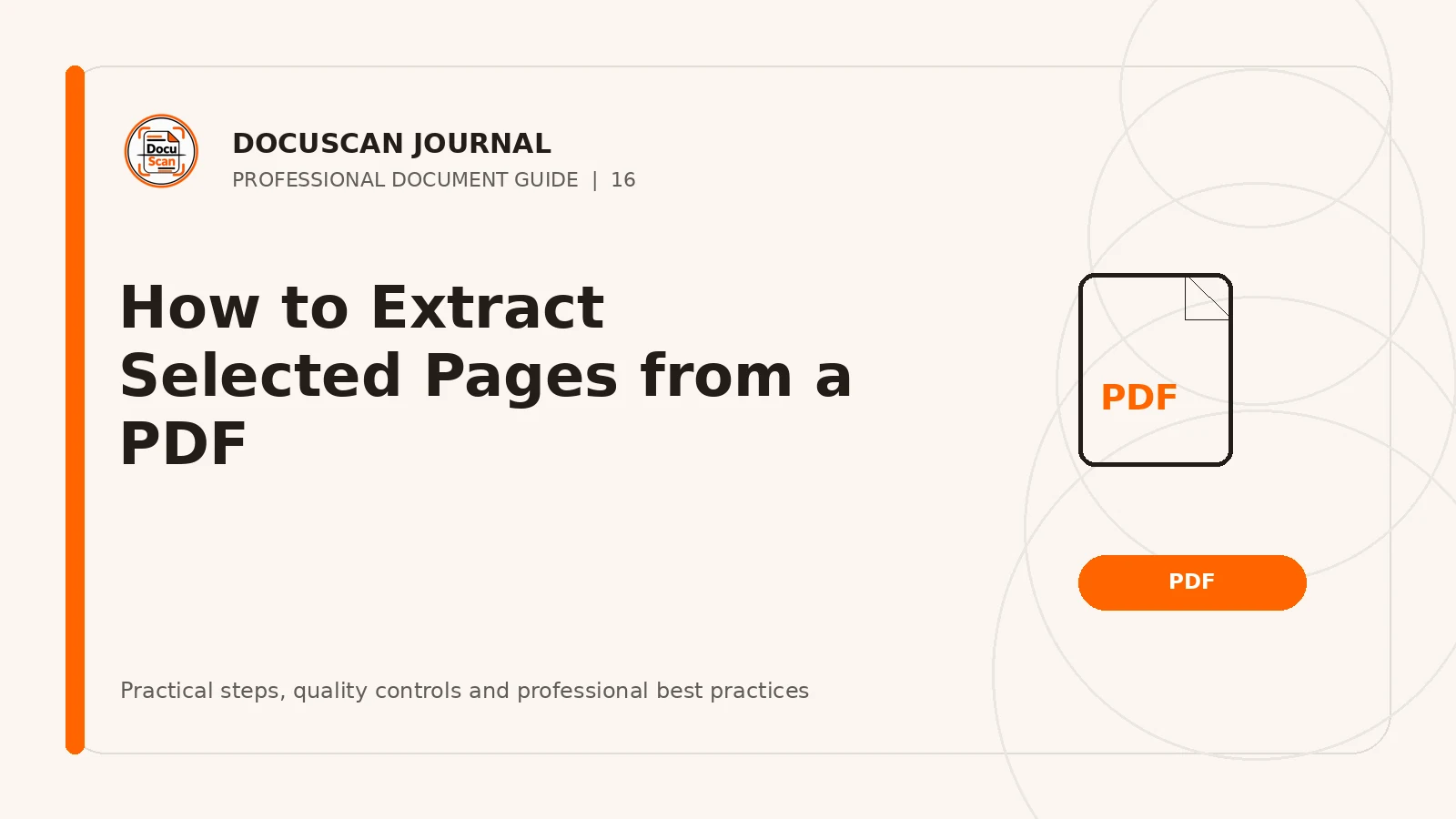 DocuScan Journal cover for How to Extract Selected Pages from a PDF