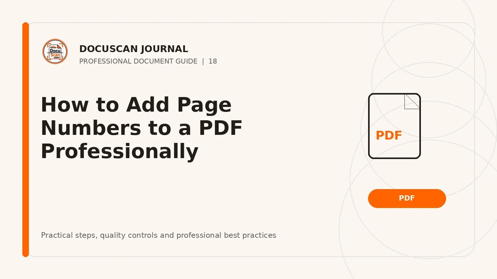 DocuScan Journal cover for How to Add Page Numbers to a PDF Professionally