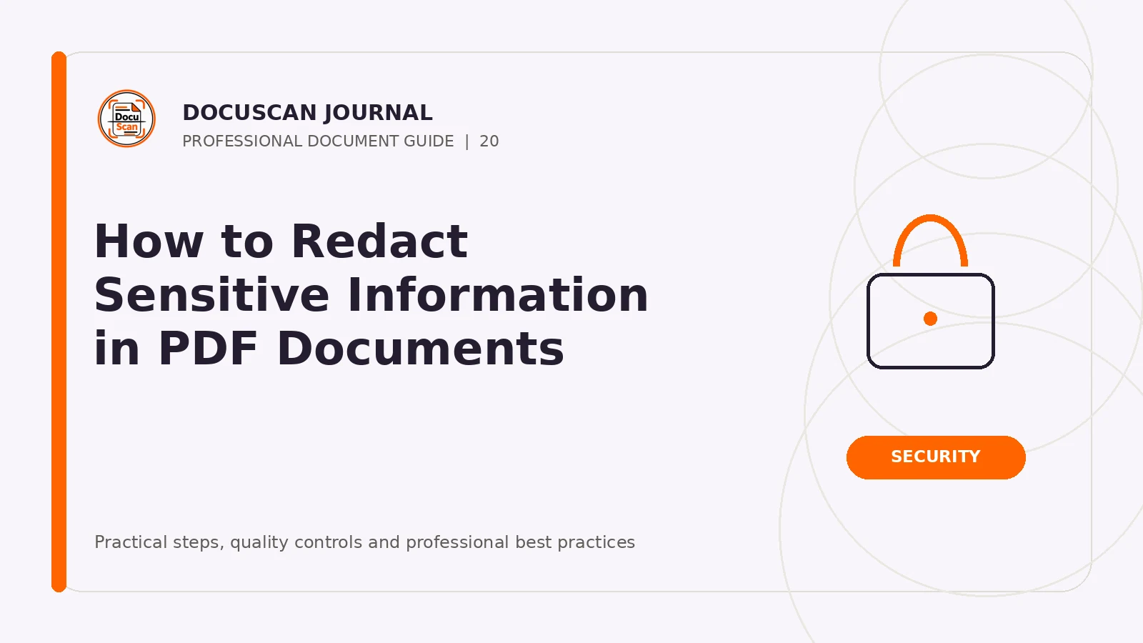 DocuScan Journal cover for How to Redact Sensitive Information in PDF Documents