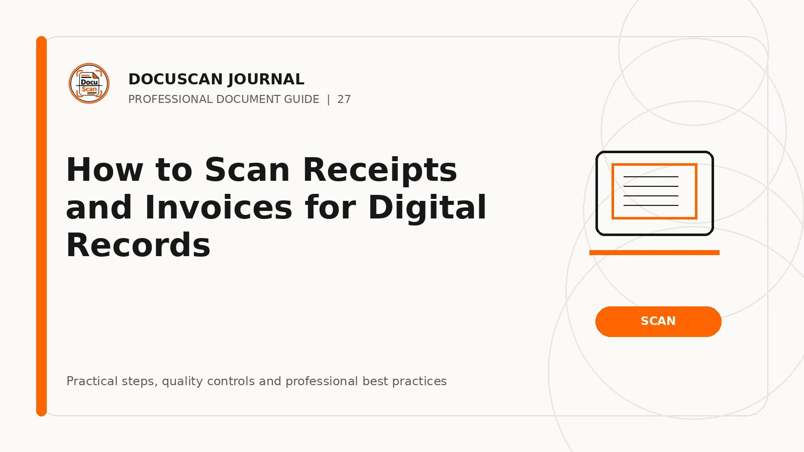 DocuScan Journal cover for How to Scan Receipts and Invoices for Digital Records