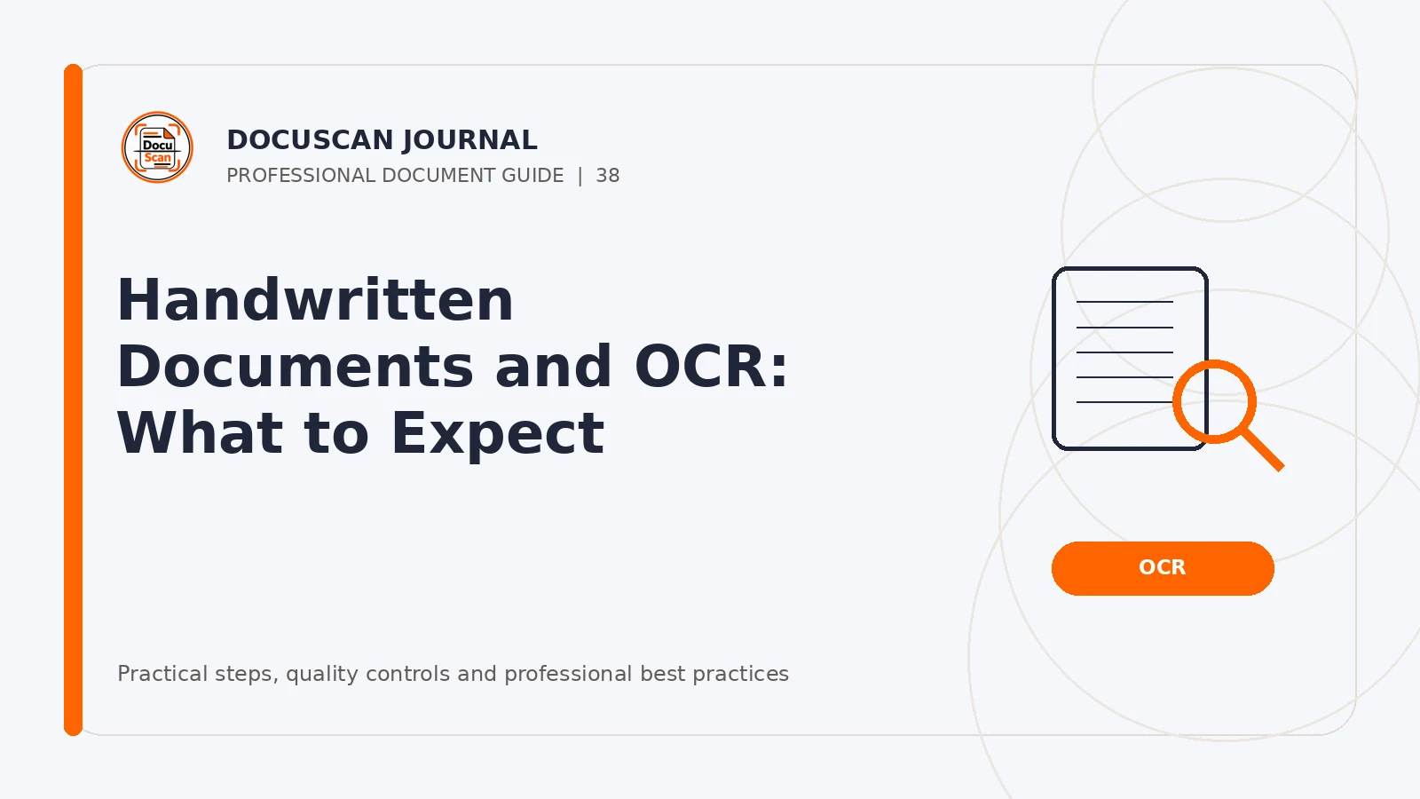 DocuScan Journal cover for Handwritten Documents and OCR: What to Expect