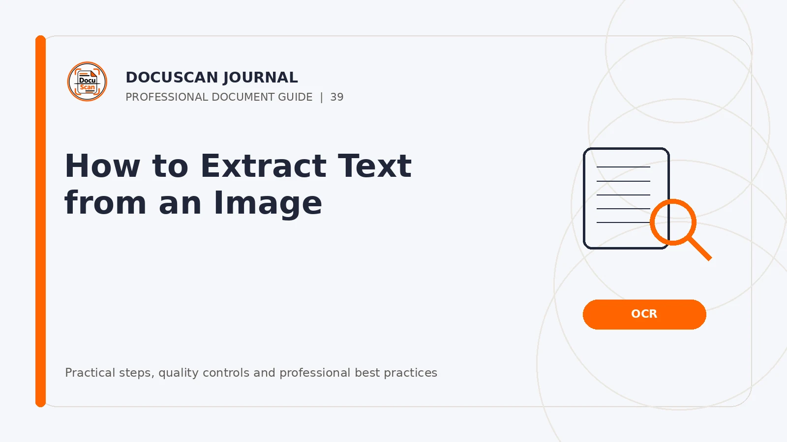 DocuScan Journal cover for How to Extract Text from an Image