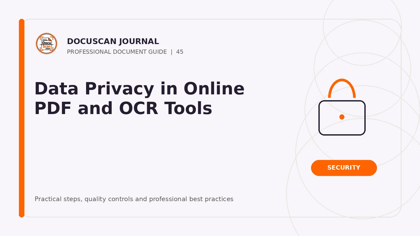 DocuScan Journal cover for Data Privacy in Online PDF and OCR Tools