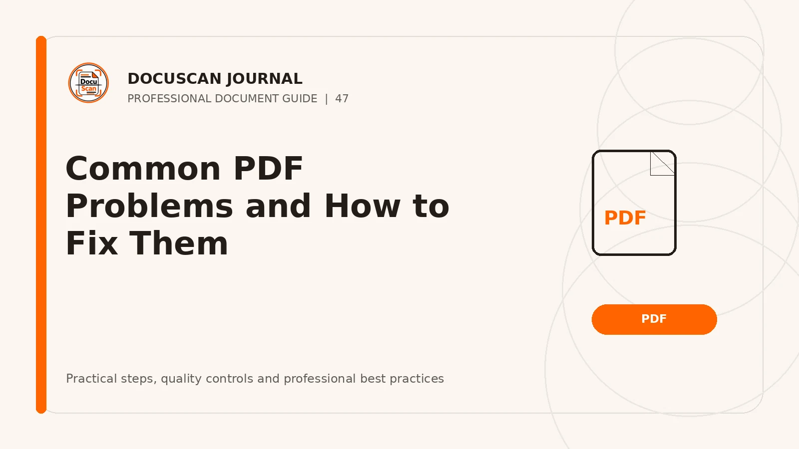 DocuScan Journal cover for Common PDF Problems and How to Fix Them