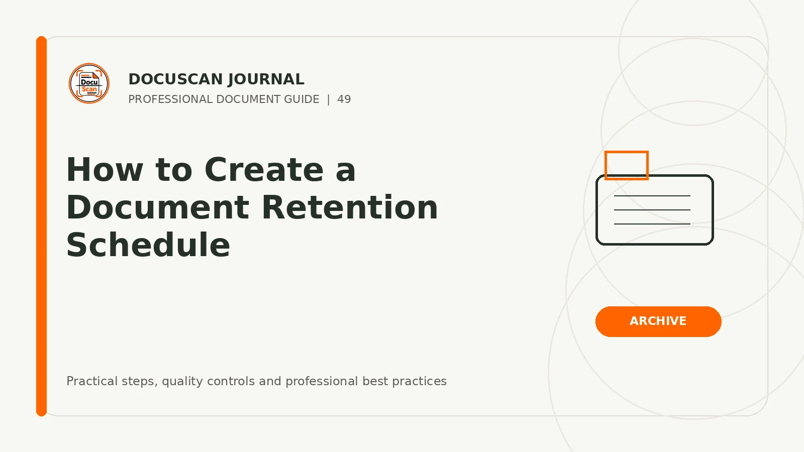 DocuScan Journal cover for How to Create a Document Retention Schedule